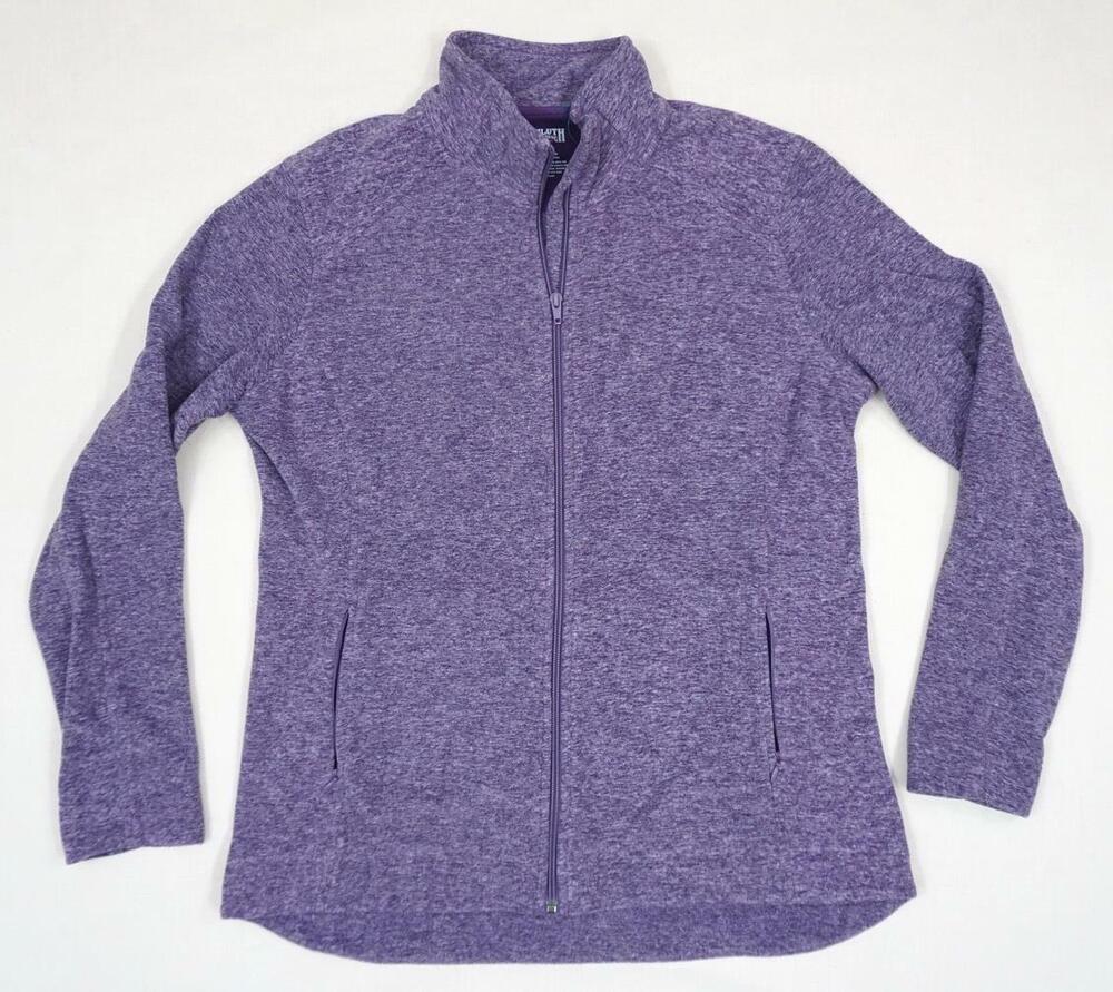DULUTH TRADING CO WOMEN L USED PURPLE FLEECE FITTED FLEECE JACKET